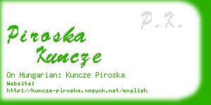 piroska kuncze business card